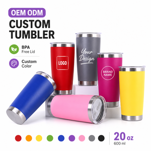 20oz Stainless Steel Tumbler Custom Logo Travel Mug Vacuum Insulated Cup OEM ODM Supplier For Car Office Sports Promotional Gift - Product Image 1
