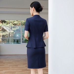Women's Suit Set Short Sleeve Office Lady Breathable Wool Blend Commute Work Interview Elegant Slim Fit Skirt Set - Product Image 3