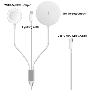 Buena calidad para Apple Watch para iWatch 6 5 4 3 2 1 para iPhone 13 XR cargador inalámbrico 3 en 1 Cable de cargador magnético de la USB-C