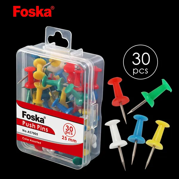 Foska เครื่องเขียน25มิลลิเมตรสำนักงานพลาสติกหมุดกด