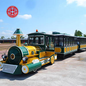 <span class=keywords><strong>Tren</strong></span> Eléctrico sin Rieles para Exteriores, para Adultos y Niños, 18-24 Pasajeros, Velocidad de 8 km/h, Uso Comercial - Product Image 1