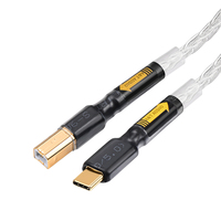 Câble audio USB haut de gamme en argent pur 8 cœurs pour DAC, HIFI, C-B, pour appareil photo, voiture, projecteur, microphone, haut-parleur, moniteur audio