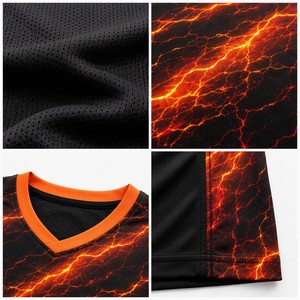 2026 Custom Sublimatie Voetbaltenue Set Magma Flare Lava Patroon Snel Droogend Ademend Voetbaluniform OEM ODM Team Kit MOQ 1 - Product Image 3