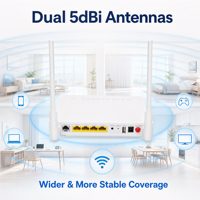 Módem HGU ONT GPON/EPON/XPON con Certificación CE FCC RoHS, 4GE+VOIP+USB+WIFI, Antenas Externas Dobles de 5dBi