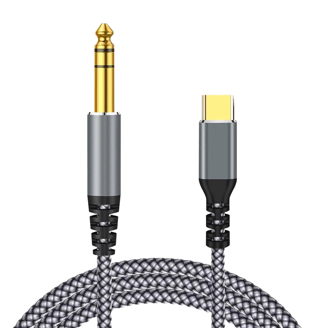 ZOGUO USB C to 6.35mm TRS Stereo Audio Cable Gold Plated Nylon Jacket