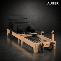 Machine de Pilates Reformer professionnelle AUGER avec cadre en bois massif, ressorts, cordes et système de poulies