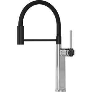 Oklahoma mitigeur d'évier de cuisine chromé-noir à levier unique nettoyants pour appareils ménagers - Product Image 1