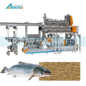 Ligne de production automatique d'aliments pour poissons extrudeuse à double vis en acier inoxydable équipement de fabrication d'aliments pour poissons flottants moteur central - Product Image 1