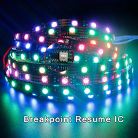Bande LED flexible en cuivre SPI DC24V avec circuit intégré WS2818 5050 30/60/144 LEDs/M RGB, double signal, adressable indépendamment, IP65, Wi-Fi