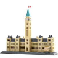 Modelo a Escala 1:1 del Parlamento de Ottawa, Canadá, en Bloques de Construcción ABS, Juguete Educativo de Arquitectura en Miniatura para Niños y Adultos, DIY