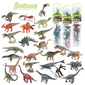 ミニジュラ紀ティラノサウルスレックスTriceratopsステゴサウルスモデル小型恐竜収納ボックス装飾玩具のHYシミュレーション
