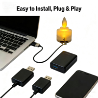 SCBOUZEAL Lámpara de Vela Oscilante para Exteriores USB 5V, Lámpara Electrónica de Llama Simulada, Placa de Circuito PCBA