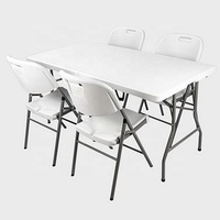 Table pliante rectangulaire en plastique blanc de 6 pieds pour la restauration, le barbecue, le camping et les pique-niques – Vente en gros de mobilier d'extérieur portable
