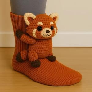 Chaussettes pantoufles en peluche épaisses antidérapantes pour animaux, drôle de paresseux en peluche pour enfants et adultes, cadeaux de vacances confortables - Product Image 5