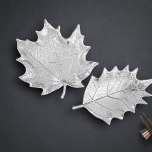 Plateau décoratif en aluminium personnalisé de haute qualité pour les maisons plateau de décoration avec assiettes de vaisselle finies argent nickelé - Product Image 6