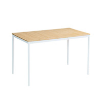Vente directe usine : Ensemble table et chaises de salle à manger rectangulaire moderne et minimaliste en acier et bois, quatre places, avec espace de rangement compact