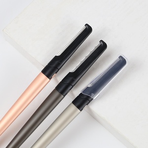 Rasoir à sourcils pour femmes à manche métallique de sécurité, <span class=keywords><strong>coupe</strong></span>-visage et façonneur, tondeuse à sourcils, vente chaude - Product Image 2