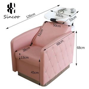 Fauteuil de lavage rose inclinable pour salon, personnalisable avec LOGO, durable, haute résistance, extérieur en fibre de verre, moderne et portable - Product Image 5