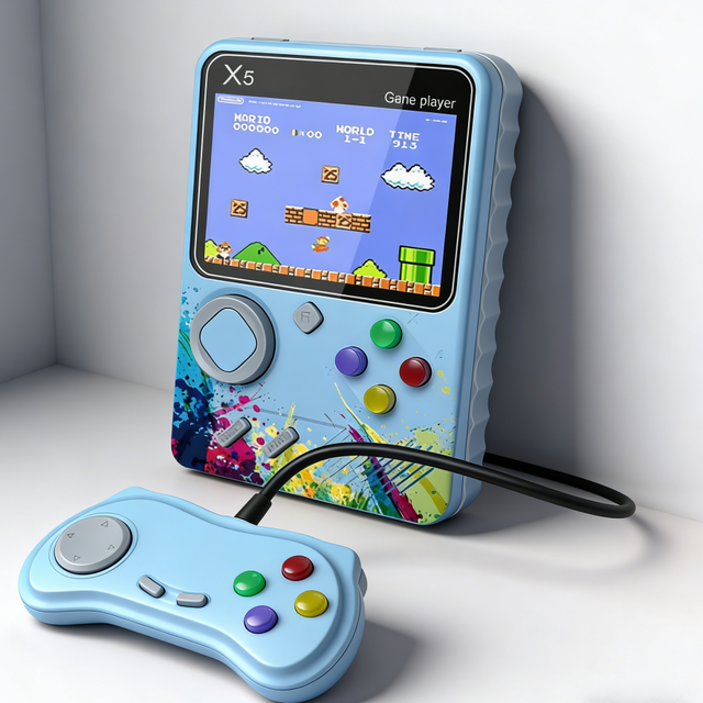 X5 Retro Handheld Game Console 500 in 1 Portable 3.0" Screen 2 Player TV Output USB Video Game Player for Kids Adults