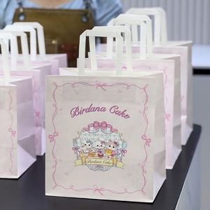 Sacs en papier personnalisés pour croissants, desserts, biscuits, gâteaux, avec poignées, emballage en carton - Product Image 3