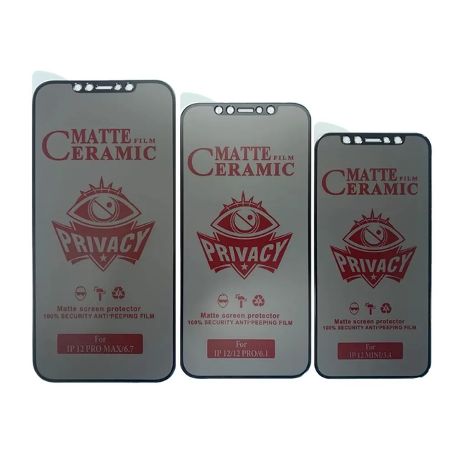 Anti Spy Privacy Unbreakable Nano Ceramic Phone Screen Protector for iPhone 12 iPhone 11 iPhone 13 14 15 Ceramics Film