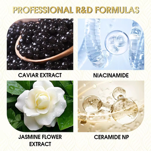 Lotion pour le visage à l'extrait de caviar biologique végétalien, collagène, rétinol, hydratante, anti-rides, réparatrice de la peau, sans sulfate, niacinamide - Product Image 3