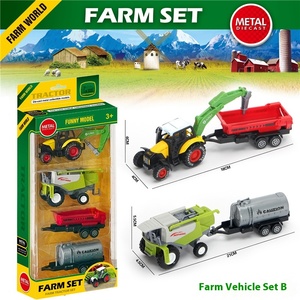 LASIVE TOYS New 4-Piece Farm Toy Car Model Set Durable Alloy Farmer Harvester Tractor and <strong>Truck</strong> Cross-Border All-Made Alloy - Product Image 4