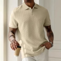 Chemises polo pour hommes 8829 Premium, style business décontracté, manches courtes, été, couleur unie, t-shirts pour les trajets quotidiens, en stock.
