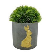 Bureau Maison Jardin Cuisine Décor Ciment Lapin De Pâques Mini Pot De Fleur Pots De Jardinière Artificielle
