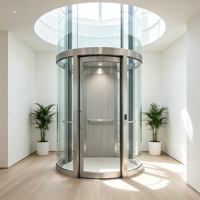Ascenseur moderne pour villas, idéal pour les projets de resorts au Vietnam, avec entraînement AC, éclairage de cabine LED, machine de traction silencieuse sans engrenages, ascenseur domestique