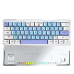คีย์บอร์ดเกมมิ่งแบบมีสาย Mini USB รุ่นใหม่ 61 ปุ่ม RGB LED Backlit พร้อมสวิตช์แบบเงียบภาษาสเปน สำหรับเกมเมอร์ แท็บเล็ต พีซี 61 ปุ่ม Mini Ga - Product Image 1