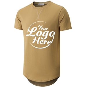 T-shirt uni 100% coton personnalisé de haute qualité pour hommes, sweat-shirt à col montant épais, vêtements de sport - Product Image 2