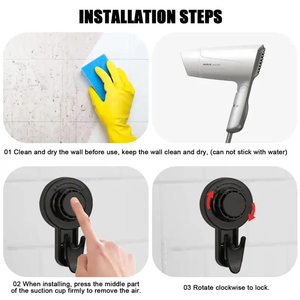 Phụ kiện phòng tắm ABS treo tường Hooks Hot Bán chân không mạnh mẽ hút cup móc - Product Image 6