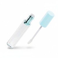 Boîte à gloss à lèvres en plastique transparent Choebe avec design hexagonal bleu clair, capacité de 13,5 ml, emballage cosmétique