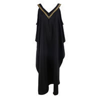Nouvelle robe de plage à col en V et bordure dorée, style épaules dénudées, ample et grande taille, idéale pour les vacances, haut de bikini, vêtement de protection solaire