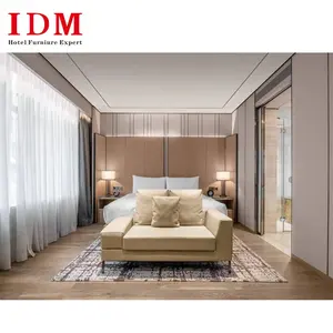 IDM-BD002 उच्च ग्रेड 5 स्टार होटल रिसॉर्ट/विला निर्माता होटल के कमरे में फर्नीचर सेट
