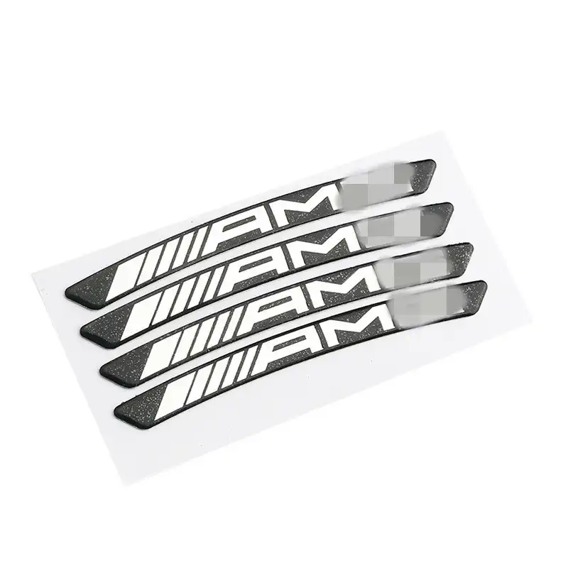 Emblem Stiker Hub Roda Mobil, Paduan Aluminium untuk BMW Mercedes Benz AMG M Power Quattro TRD Audi Sline Kustomisasi Grosir