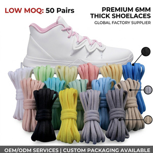 Lacets de chaussures WEGOODZF de haute qualité, en toile de polyester ovale de 6 mm d'épaisseur, personnalisables, colorés, décontractés, sportifs, vente en gros - Product Image 1