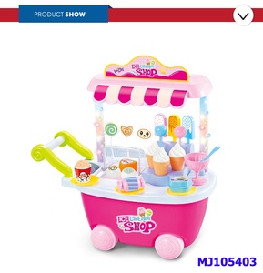 wholesale pretend play kitchen kids toy ice cream cart with light-music - Product Image 2