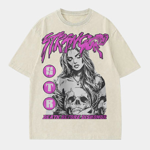 Entrepôt local américain : T-shirt graphique Strang Death Before Dishonor délavé, plusieurs couleurs, design personnalisable - Product Image 1