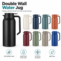 Bouteille d'eau à double paroi sous vide en acier inoxydable, gourde isotherme grande capacité, anti-fuite, sans BPA, pour le sport, les voyages et les activités de plein air
