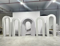 Arco Cuadrado de Acrílico para Fondo de Escenario de Boda, Cortina Plisada Blanca, Decoración para Eventos y Fiestas