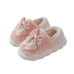 Pantuflas de Moda para Mujer con Lazo, Antideslizantes, de Felpa Suave, Cálidas, de Algodón, Cómodas, para Uso en Interiores, para el Hogar - Product Image 5