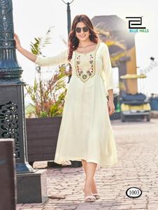 Belle conception de style indien Anarkali Kurti pour les femmes vêtements de fête FABZONE en stock prix de gros pour l'exportation - Product Image 2