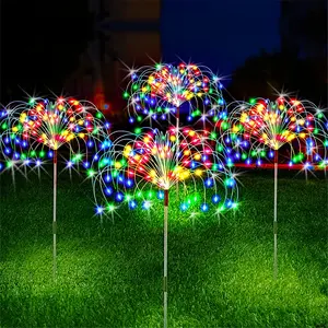 태양 Led 빛 3D DIY 불꽃 스테이크 빛 정원 통로 풍경 휴일 파티 크리스마스 잔디 보안 야외 장식