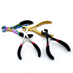 Wholesale Hair Extension Tools Hair Extensions pliers Keratin Bond Cutter Plier with <b>Rubber</b> Grip stainless steel Use in Salon - Product Image 1