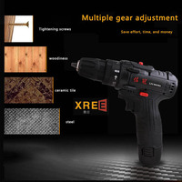 Zuo Guan Lithium perceuse électrique double vitesse charge perceuse pistolet perceuse multifonctionnel ménage électrique tournevis électrique D