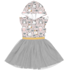 Milk Silk Girls Hooded Sleeveless Tutu <b>Dress</b>,Custom Print Kids Tulle Skirt <b>Dress</b> - Product Image 3