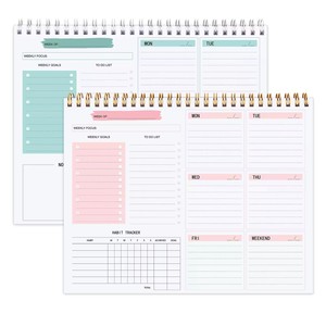 Daily Weekly Magnetic Wall Planner Spiral Bound Desktop Organizer for Kids and Adults <strong>Study</strong> and Learning Paper Memo <strong>Pad</strong> - Product Image 2