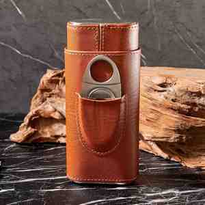 Estuche de Cigarros de Cuero de Lujo con Logotipo Personalizado, Estilo Americano, Portátil, de Bolsillo, para Viaje, con Capacidad para 3 Cigarros - Product Image 2